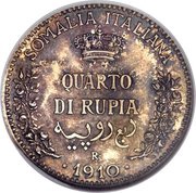 ¼ Rupia - Victor Emmanuel III Trial Strike reverse image