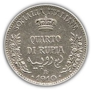 ¼ Rupia - Victor Emmanuel III reverse image