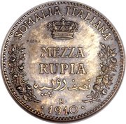 ½ Rupia - Victor Emmanuel III Trial Strike reverse image