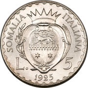 5 Lire - Vittorio Emanuelle III reverse image