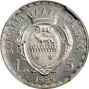 5 Lire - Vittorio Emanuelle III Prova di stampa reverse image