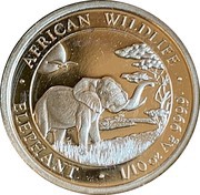 10 Shillings Elephant, Somalia, 2019 reverse image