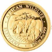 20 Shillings Elephant; Gold reverse image
