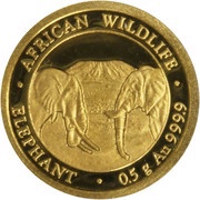 20 Shillings Elephant, Somalia, 2020 reverse image