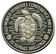 25 Shillings FAO; Silver Piedfort, Somalia, 1984 reverse image