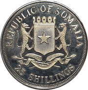 25 Shillings Wildlife of Somalia and East Africa obverse image