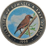 25 Shillings Wildlife of Somalia and East Africa, Somalia, 1998 reverse image
