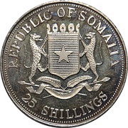 25 Shillings Wildlife of Somalia and East Africa obverse image