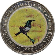 25 Shillings Wildlife of Somalia and East Africa, Somalia, 1998 reverse image