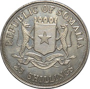 25 Shillings Wildlife of Somalia and East Africa obverse image