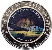 25 Shillings The Titanic Sinks, Somalia, 1998 reverse image