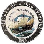 25 Shillings Caravel Explorer Nina, Somalia, 1998 reverse image