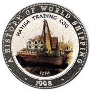 25 Shillings Hansa Trading Cog, Somalia, 1998 reverse image