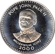 25 Shillings Pope John Paul II, Somalia, 2000 reverse image