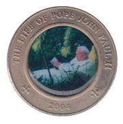 25 Shillings Pope in Multi-coloured cloak, Somalia, 2004 reverse image