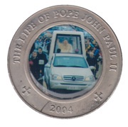 25 Shillings Pope in Multi-coloured cloak, Somalia, 2004 reverse image