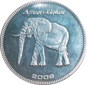 25 Shillings African Elephant, Somalia, 2006 reverse image