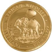 50 Shillings Elephant; Gold, Somalia, 2011 reverse image