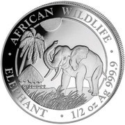 50 Shillings Elephant, Somalia, 2017 reverse image