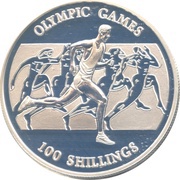 100 Shillings Olympic Games, Somalia, 2001 reverse image