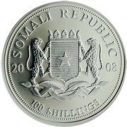 100 Shillings Elephant; Silver Bullion Coinage obverse image