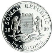 100 Shillings Elephant; Silver Bullion Coinage obverse image