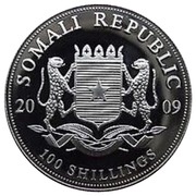 100 Shillings Elephant; Silver Bullion Coinage obverse image