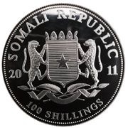 100 Shillings Elephant Gilded; Silver obverse image