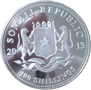 100 Shillings Elephant; Silver obverse image