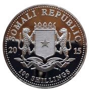 100 Shillings Elephant; Silver; ANA Privy Mark obverse image