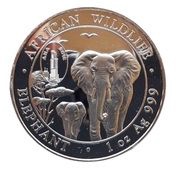 100 Shillings Elephant; Silver; ANA Privy Mark, Somalia, 2015 reverse image