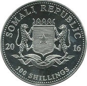 100 Shillings Elephant; Silver obverse image