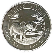 100 Shillings Elephant, Somalia, 2019 reverse image