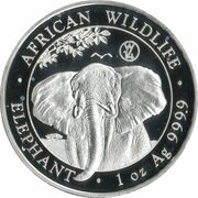 100 Shillings Elephant; W14, Somalia, 2021 reverse image