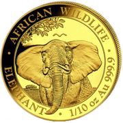 100 Shillings Elephant, Somalia, 2021 reverse image