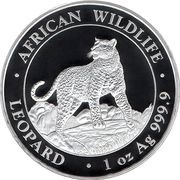100 Shillings Leopard; Silver, Somalia, 2022 reverse image