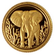 200 Shillings Elephant; Gold Bullion Coinage, Somalia, 2004 reverse image