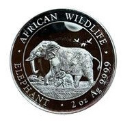 200 Shillings Elephant; Silver, Somalia, 2022 reverse image
