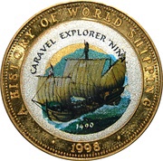 250 Shillings Caravel Explorer "Nina", Somalia, 1998 reverse image