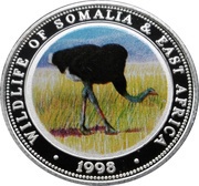 250 Shillings Ostrich, Somalia, 1998 reverse image