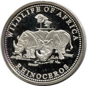 250 Shillings Rhinoceros, Somalia, 2000 reverse image
