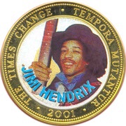 250 Shillings / Scellini Jimi Hendrix, Somalia, 2001 reverse image