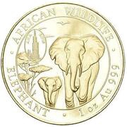 1000 Shillings Elephant; Gold, Somalia, 2015 reverse image