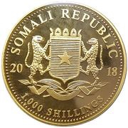 1000 Shillings Elephant ANA Privy Mark obverse image