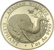 1000 Shillings Elephant, Somalia, 2018 reverse image