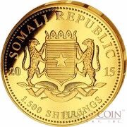 1500 Shillings Elephant; Gold obverse image