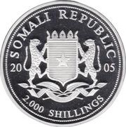 2000 Shillings Elephant; Silver Bullion Coinage obverse image