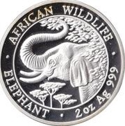 2000 Shillings Elephant; Silver Bullion Coinage reverse image