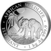 2000 Shillings Elephant, Somalia, 2017 reverse image