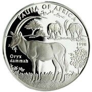 10 000 Shillings Oryx dammah, Somalia, 1998 reverse image